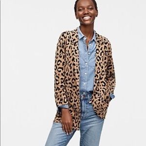 J. Crew Sophie Leopard Print Cardigan Blazer